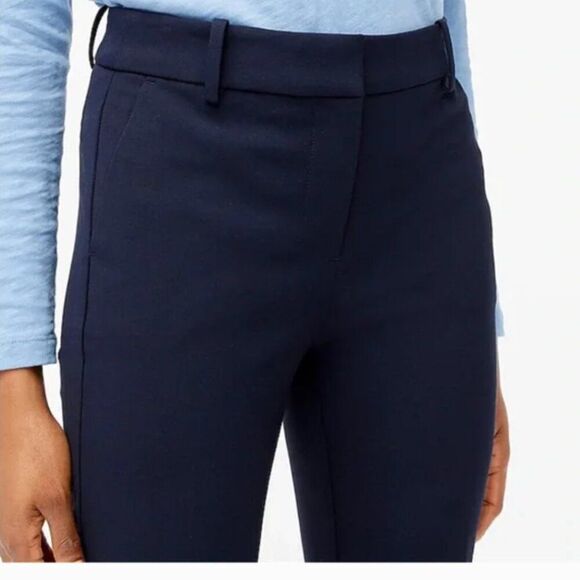 J. Crew Factory J5292 Navy cropped Ruby pant in stretch twill NWOT size 0 Flaw - Picture 3 of 9